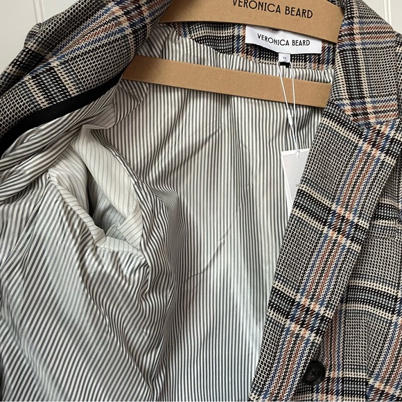 Veronica Beard Plaid Miller Dickey Jacket Black Multi - Picture 3 of 10